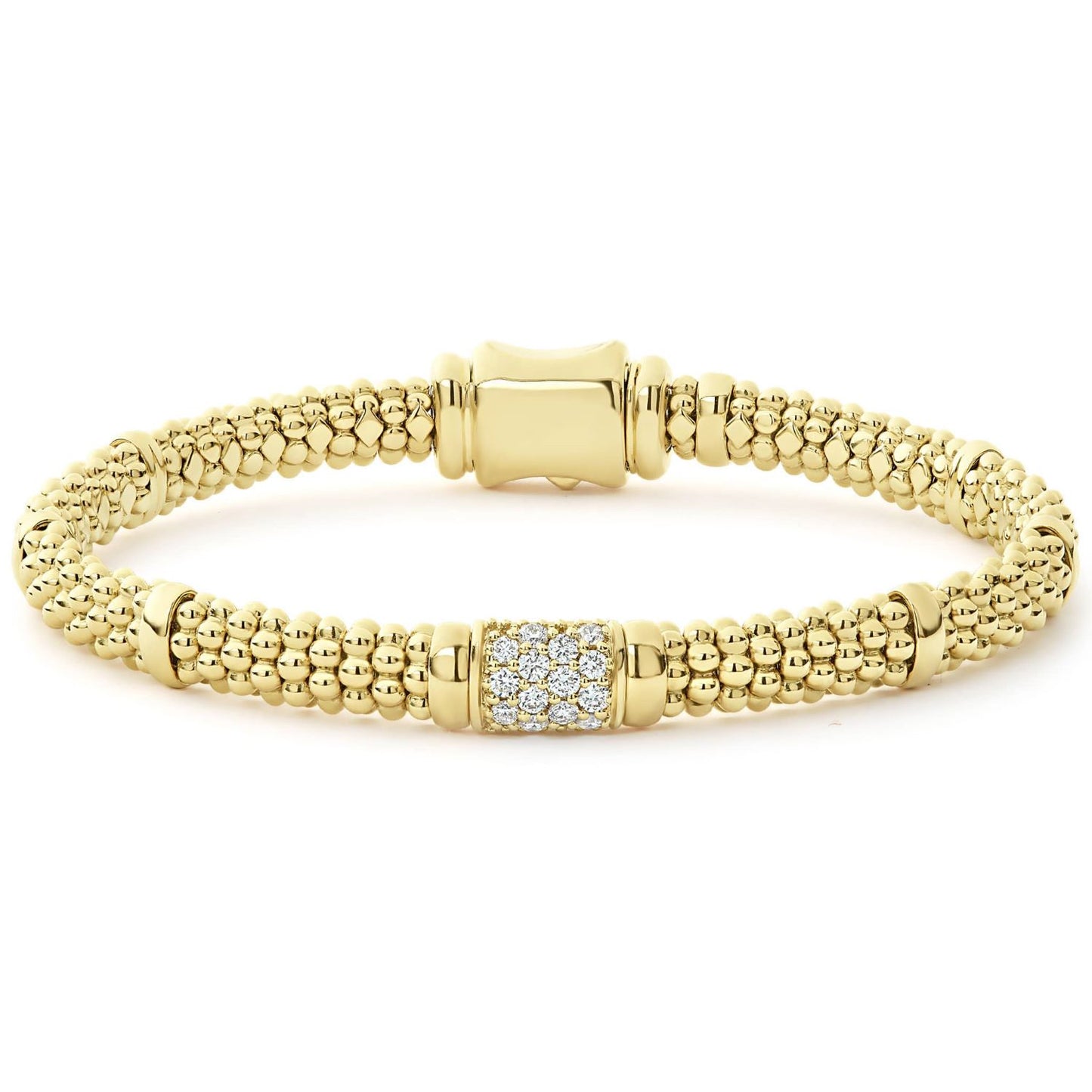 Caviar Gold Collection Diamond Station Bracelet