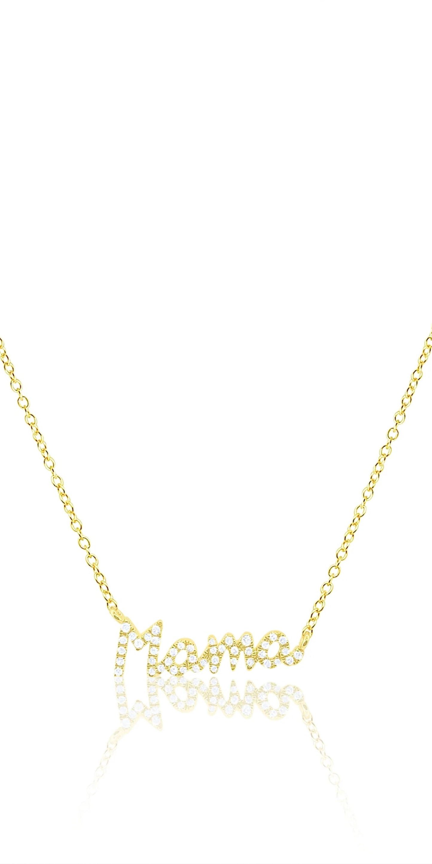 Yellow Gold Mama Necklace