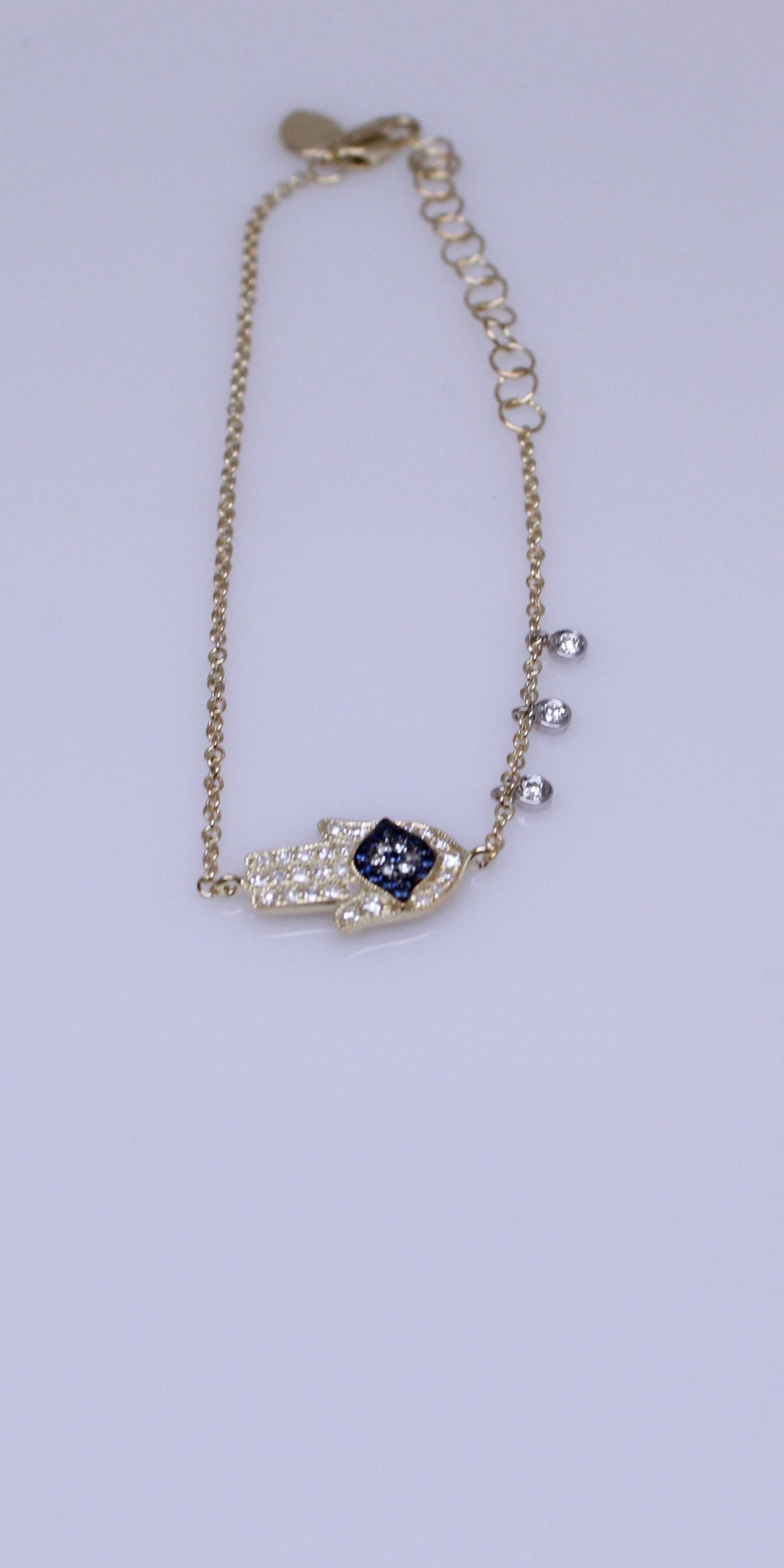 Yellow Hamsa and Evil Eye Bracelet