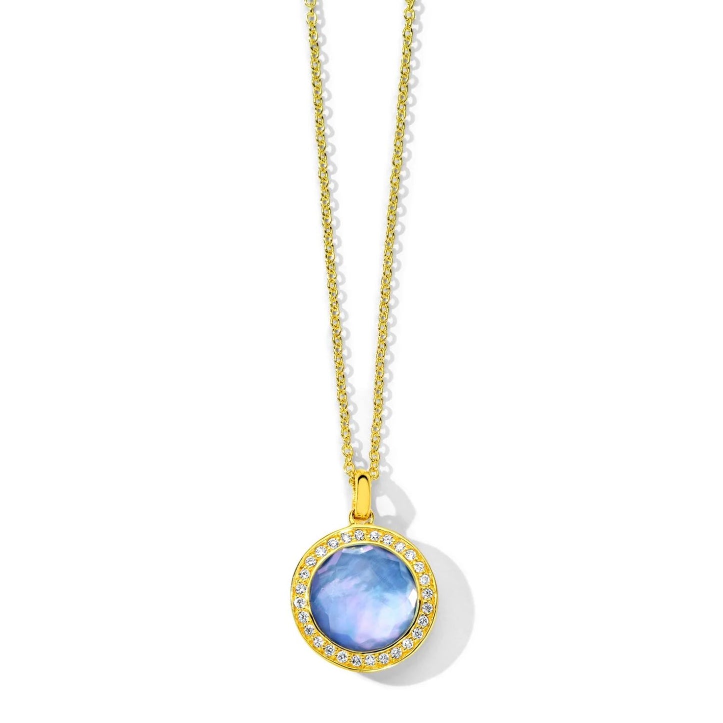 Lollipop Collection Gemstone Pendant with Diamond Halo