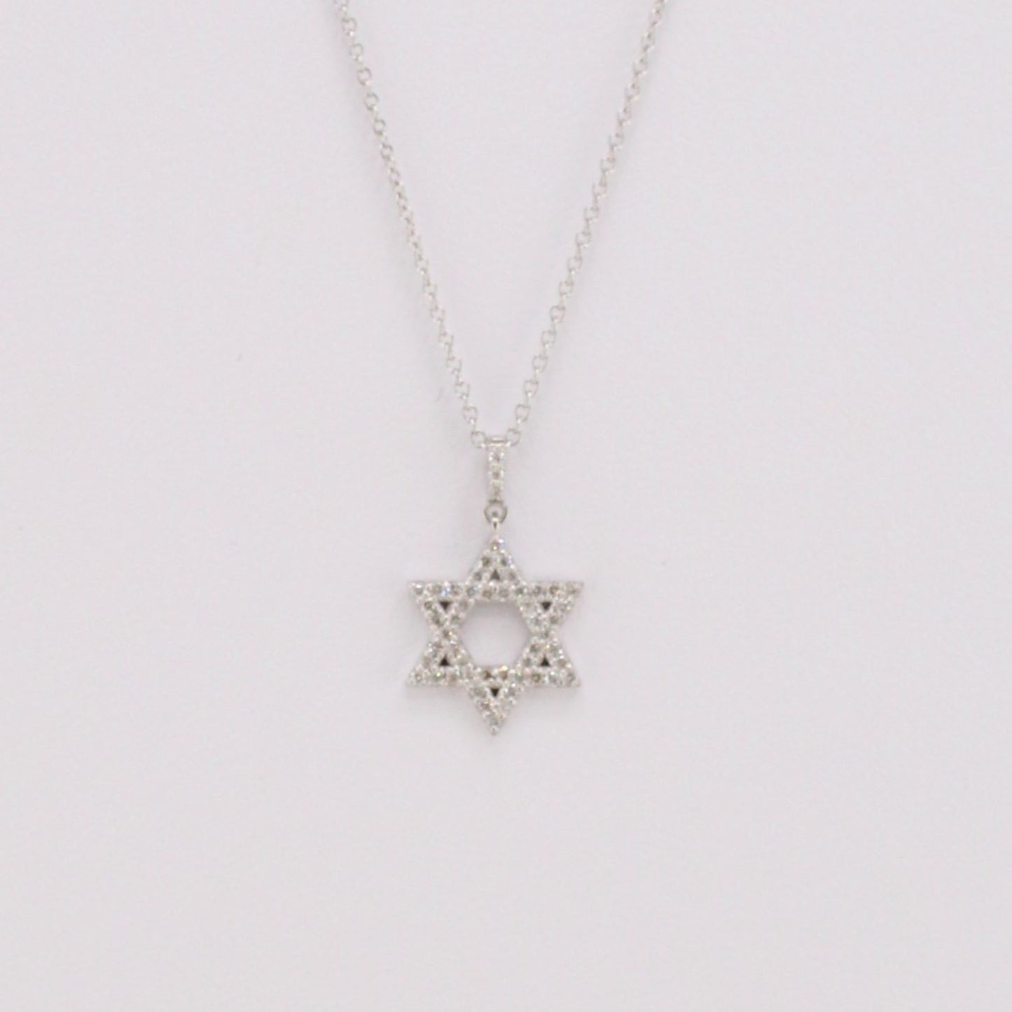 Diamond Star of David Pendant with Diamond Bail