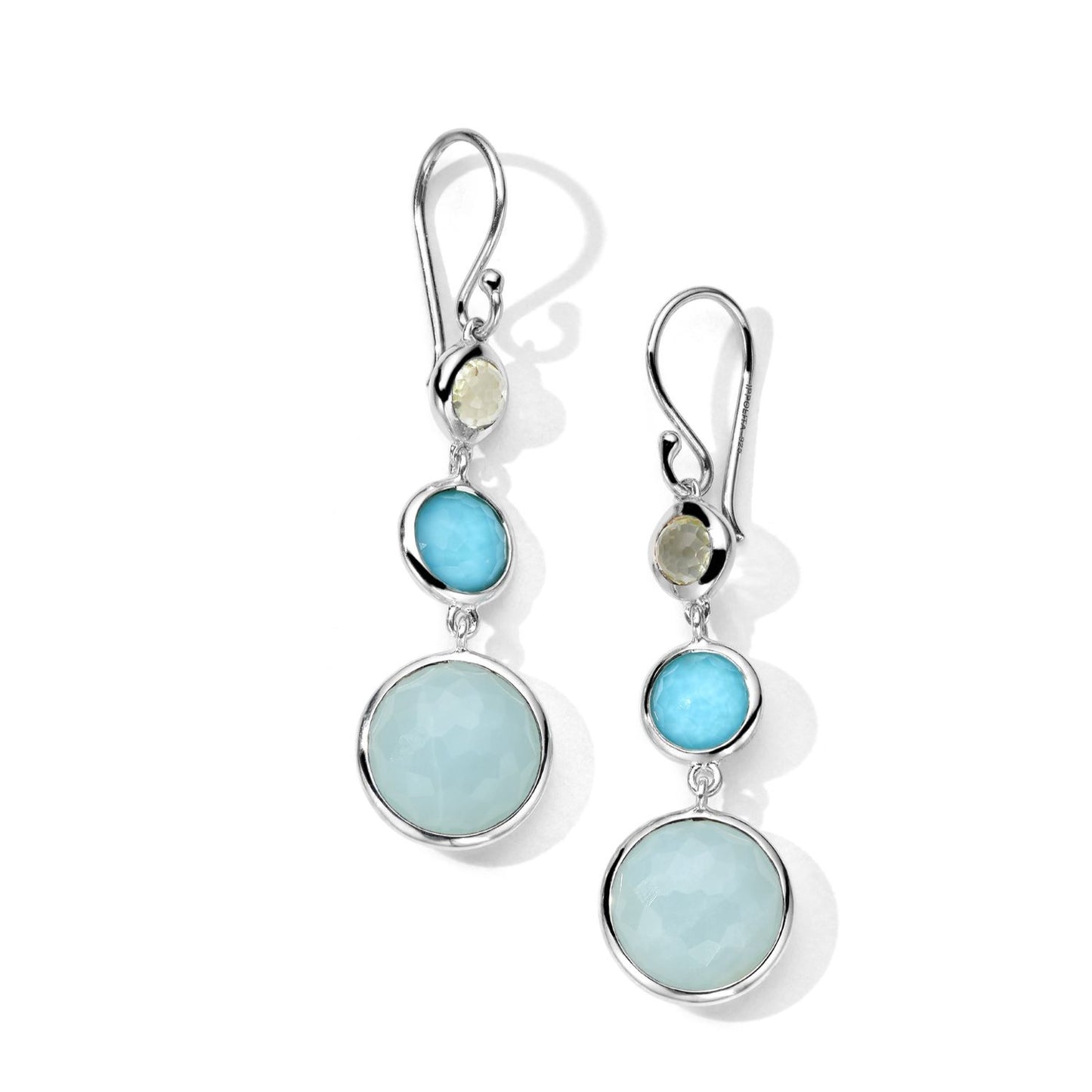 Lollipop Collection: Brezza 3-Stone Gemstone Drop Earrings