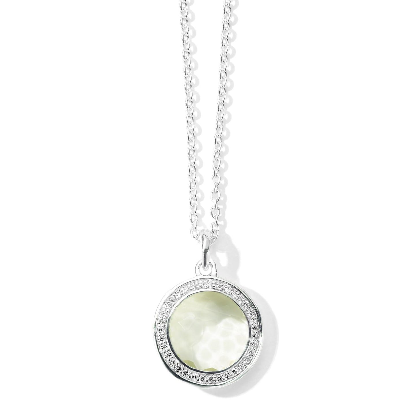 Lollipop Collection Gemstone Necklace with Diamond Halo,