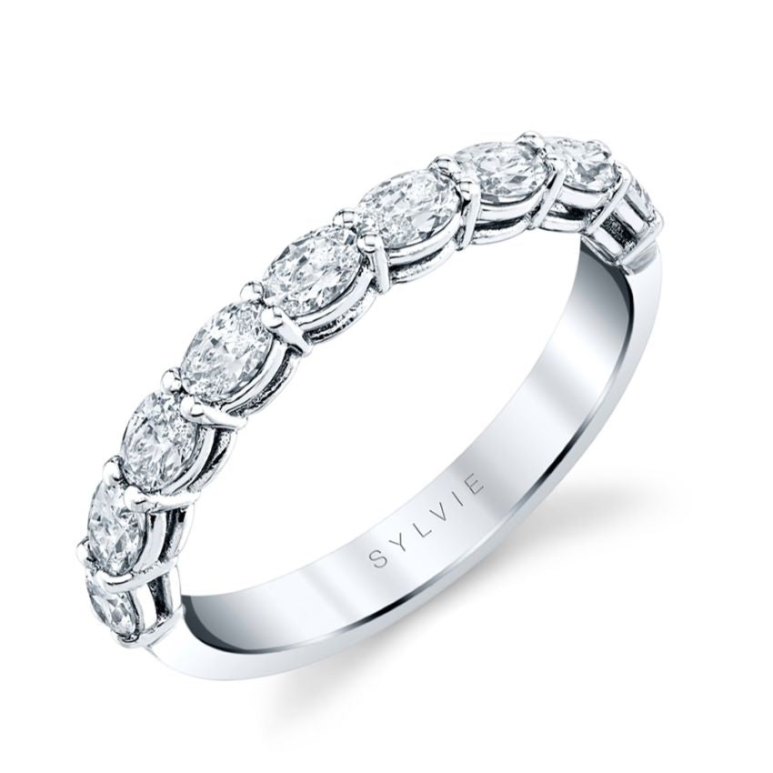 Oval Cut Diamond Wedding Band