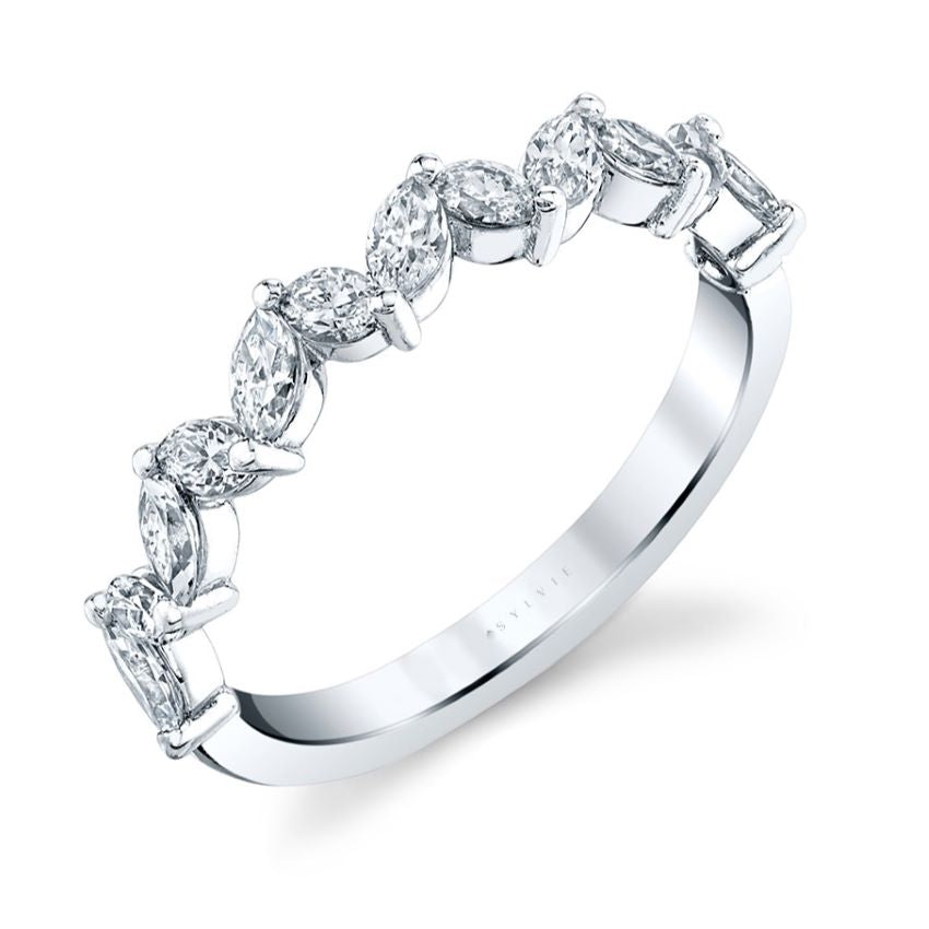 Marquise Cut Diamond Wedding Band