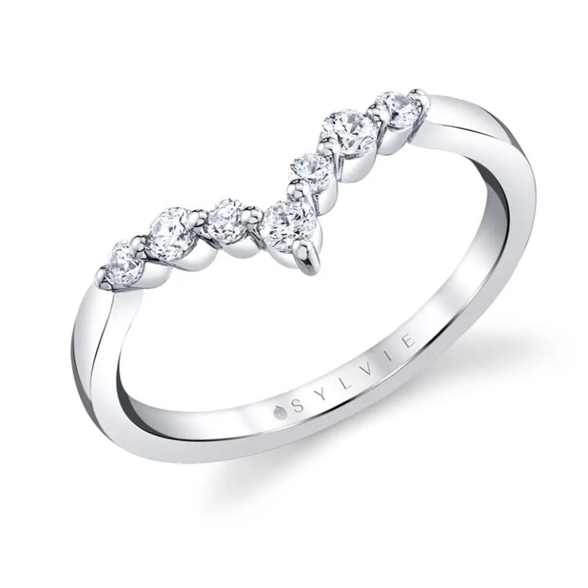 Diamond Curved Wedding Band