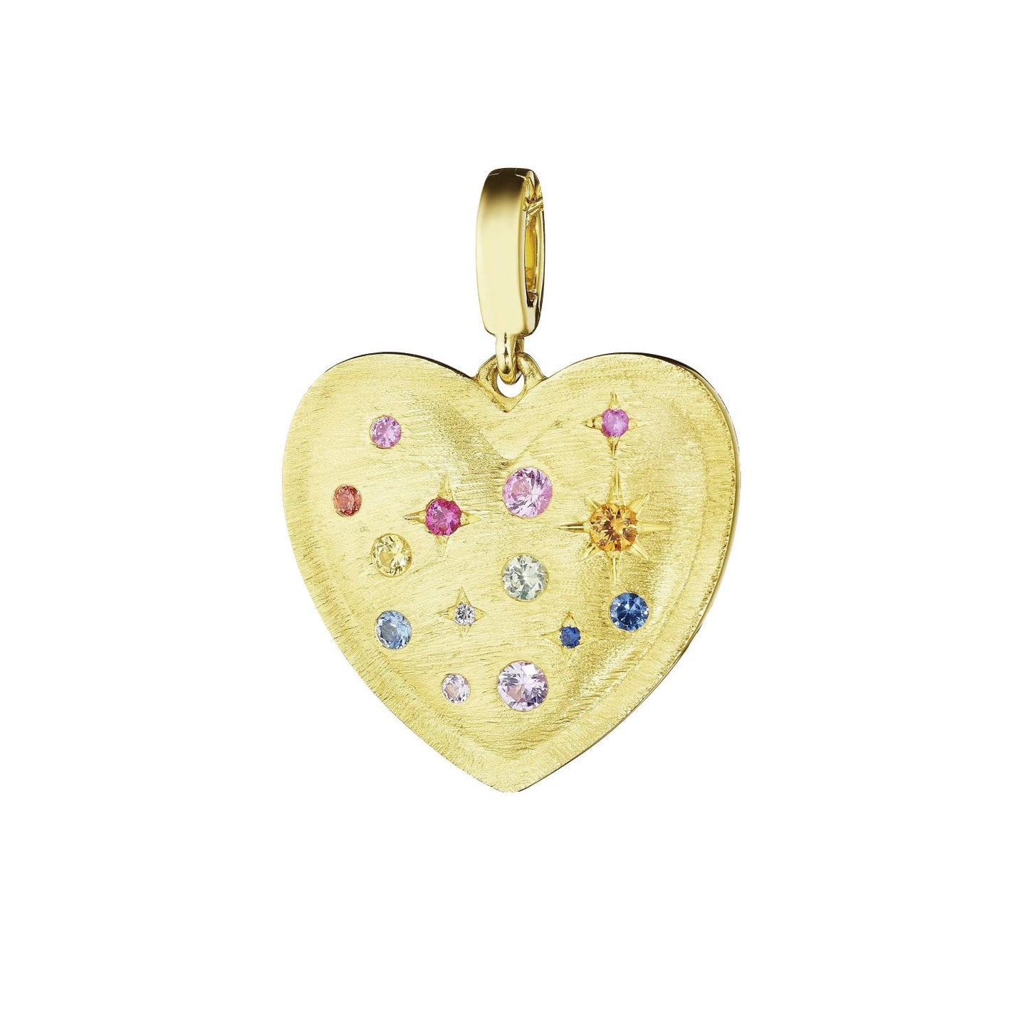 Rainbow Sapphire Galaxy Heart Medallion