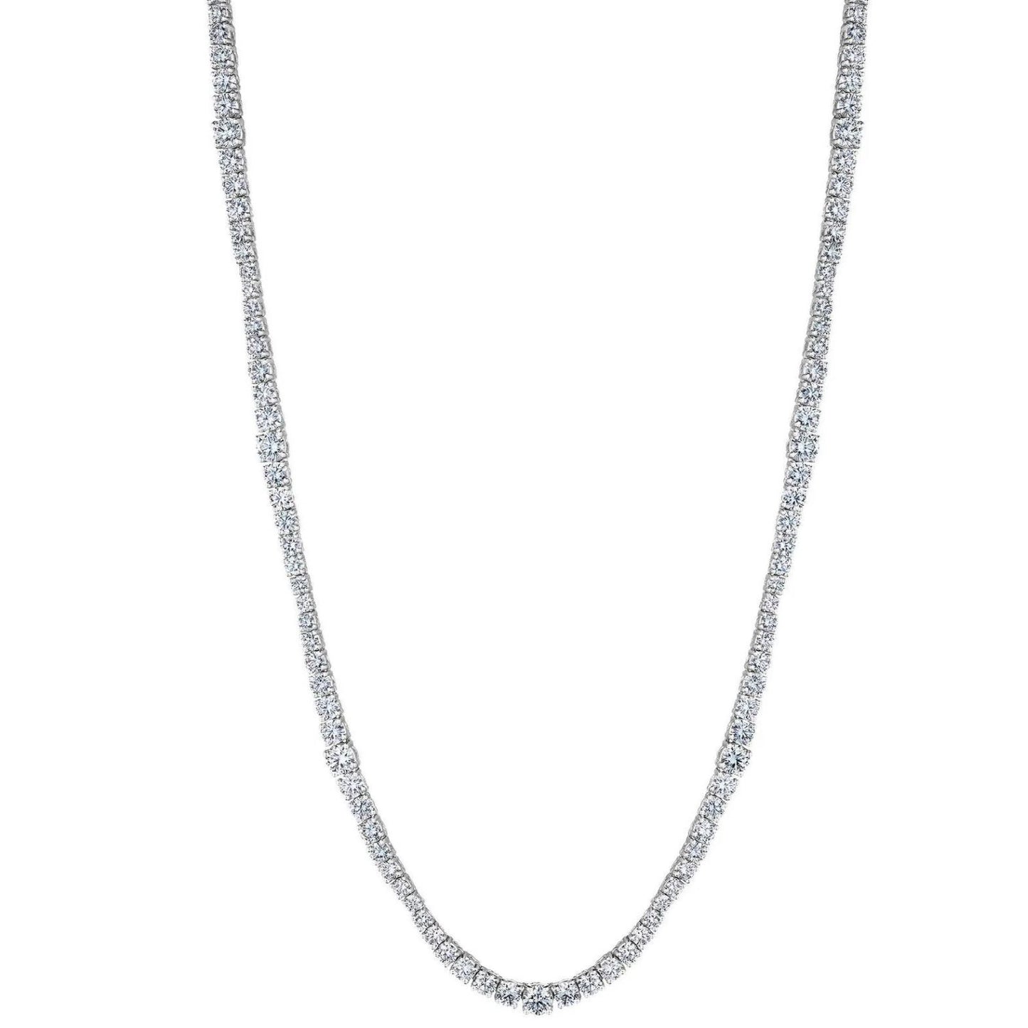 Wave Collection Graduated Diamond Line Necklace