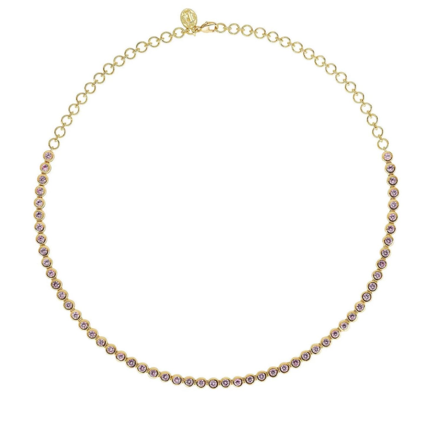 Pink Sapphire Line Choker Necklace