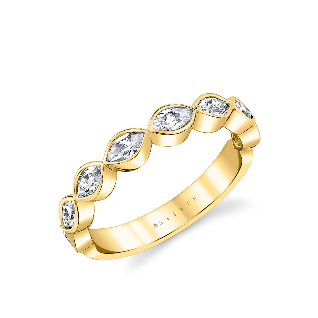 Marquise Cut Diamond Wedding Band