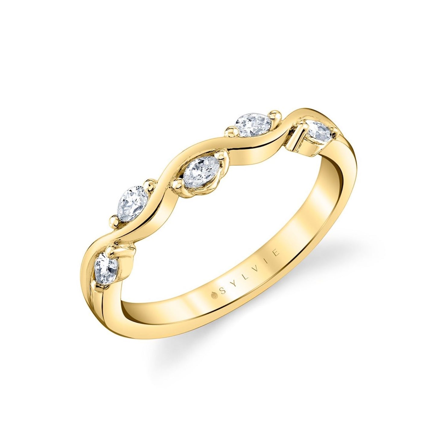 Marquise Cut Diamond Wedding Band