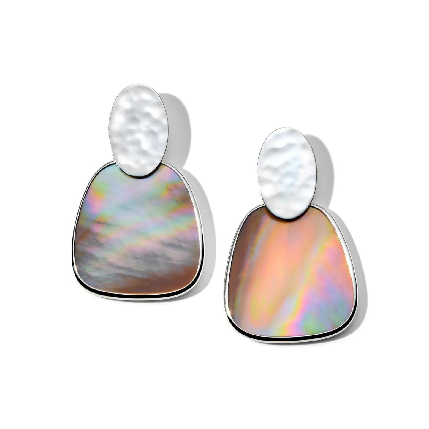 Polished Rock Candy Crinkle Oval Post Earrings