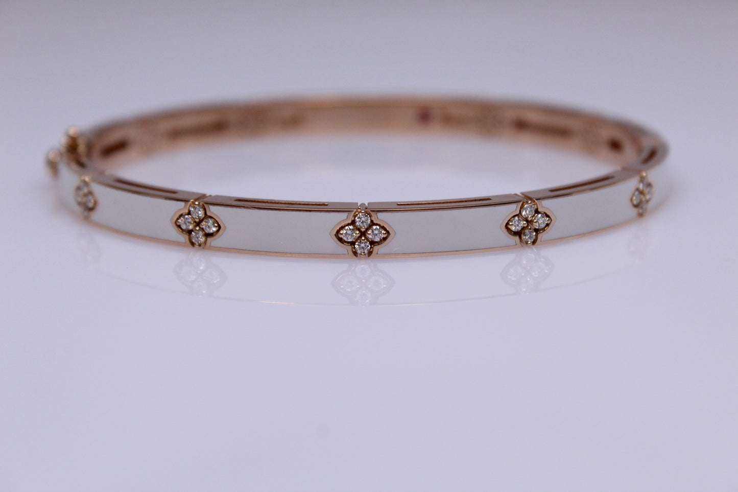 Diamond White Enamel Love In Verona Bangle