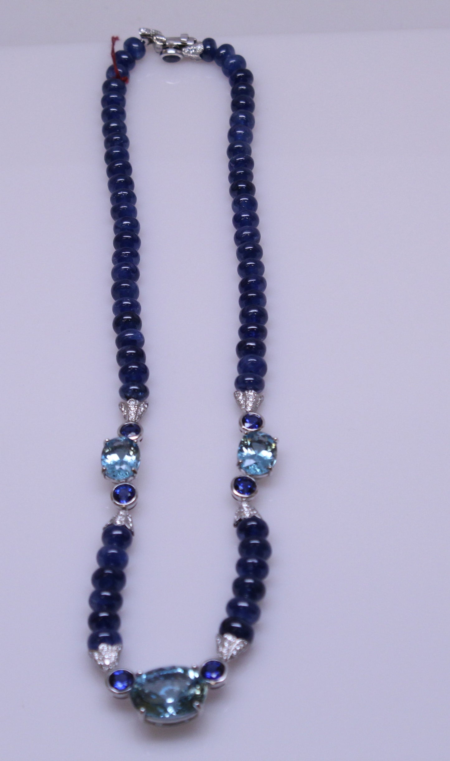 Aquamarine and Blue Sapphire Necklace