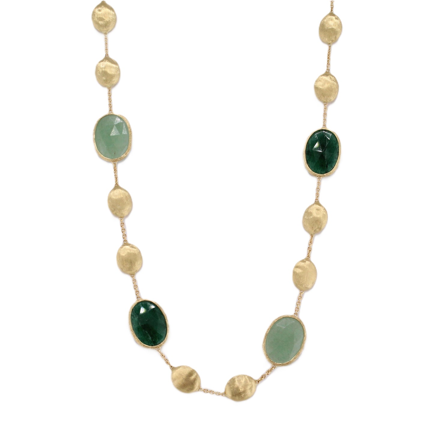 Unico Collection Green Aventurine Station Necklace