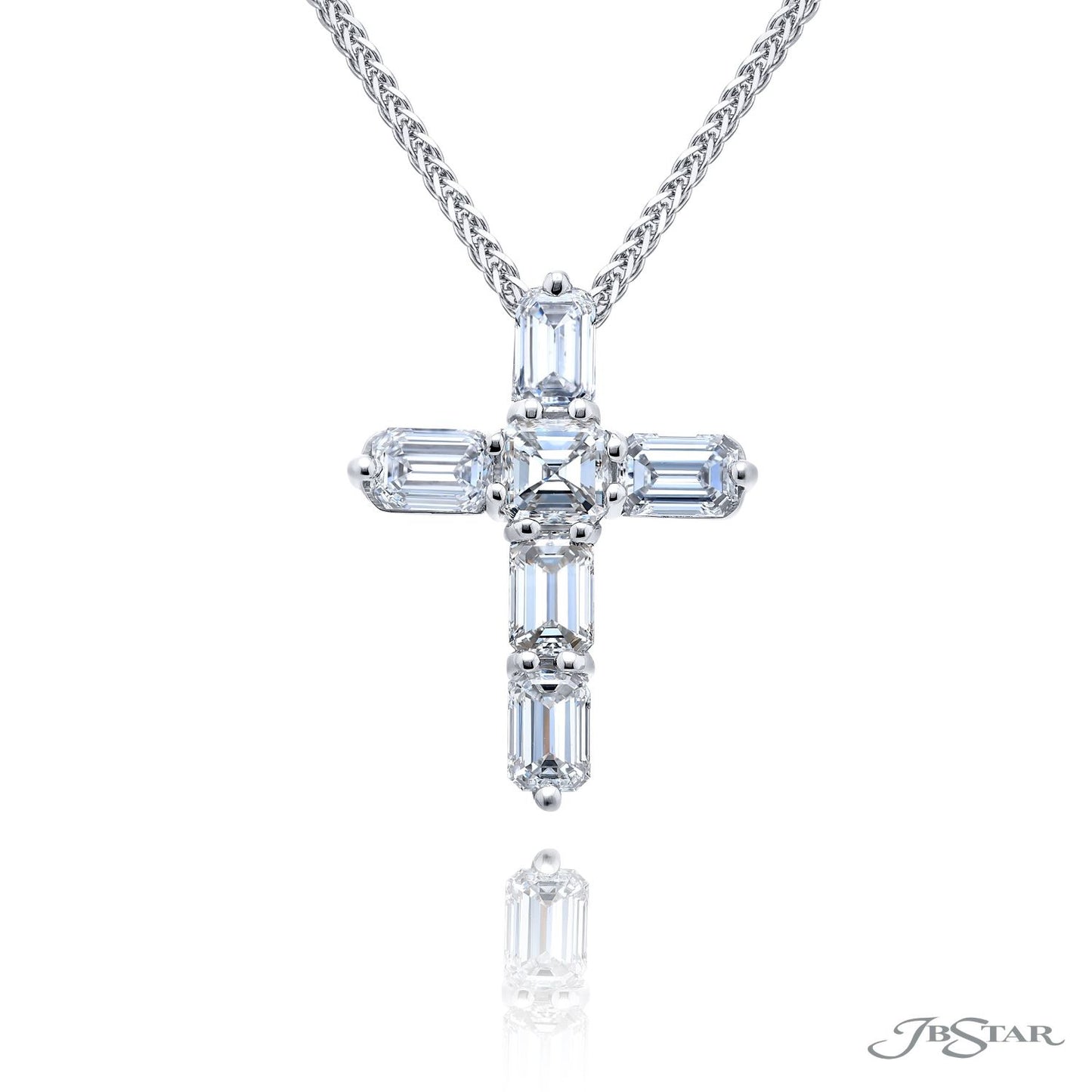 Emerald Diamond Cross Necklace