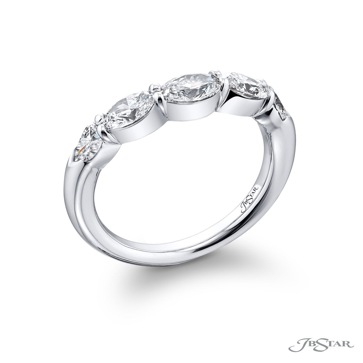 Platinum Oval & Pear Shape Diamond Band