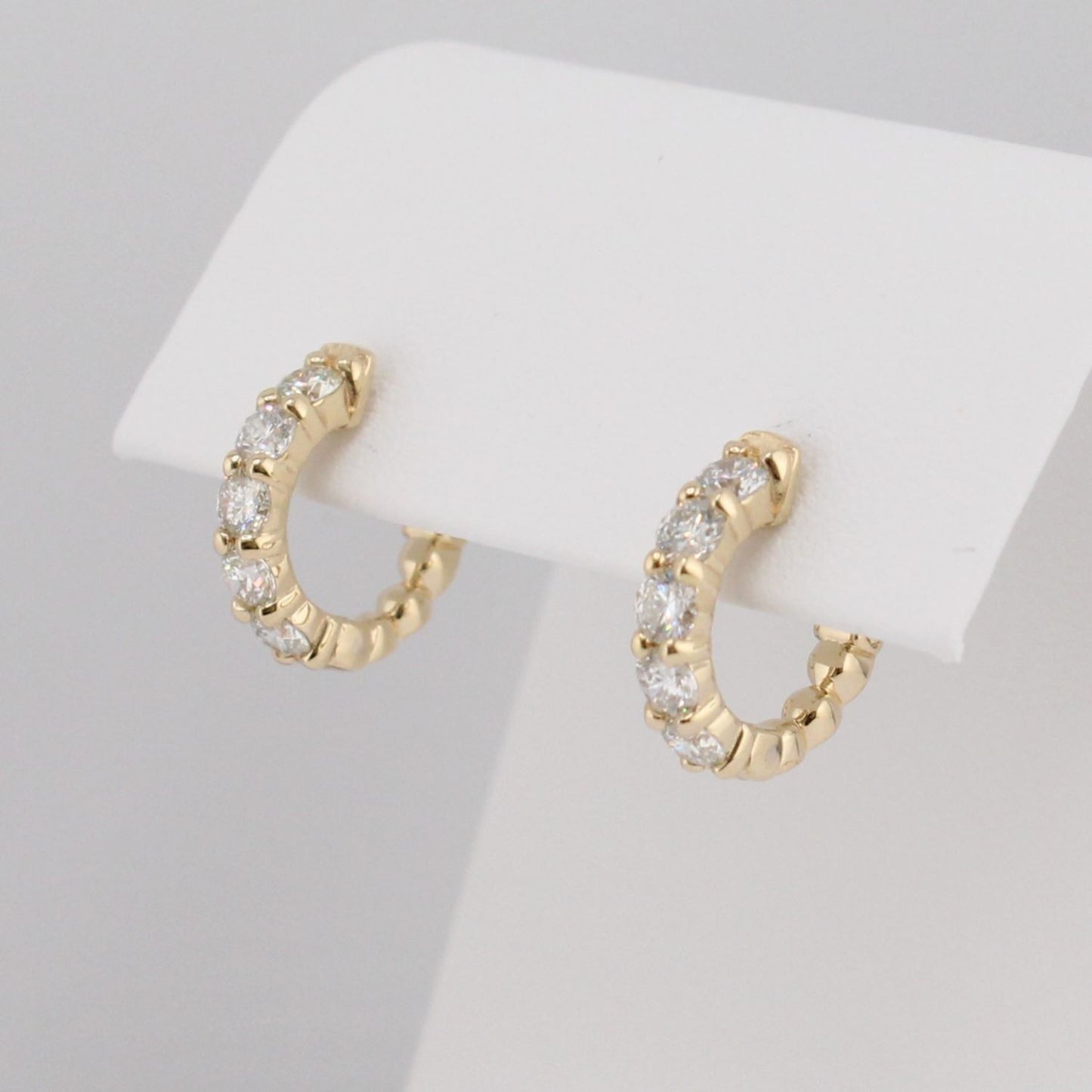 Diamond Huggie Hoop Earrings