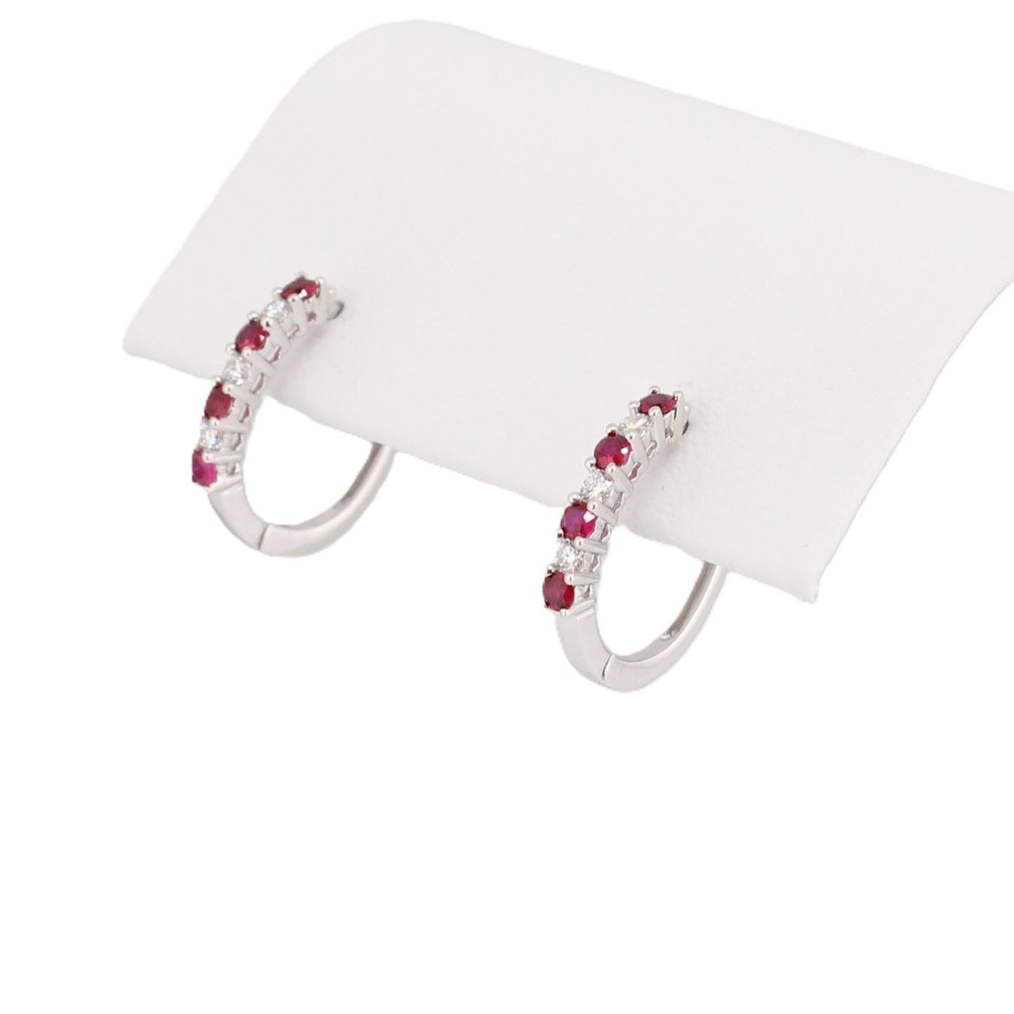 Ruby and Diamond Hoop Earrings