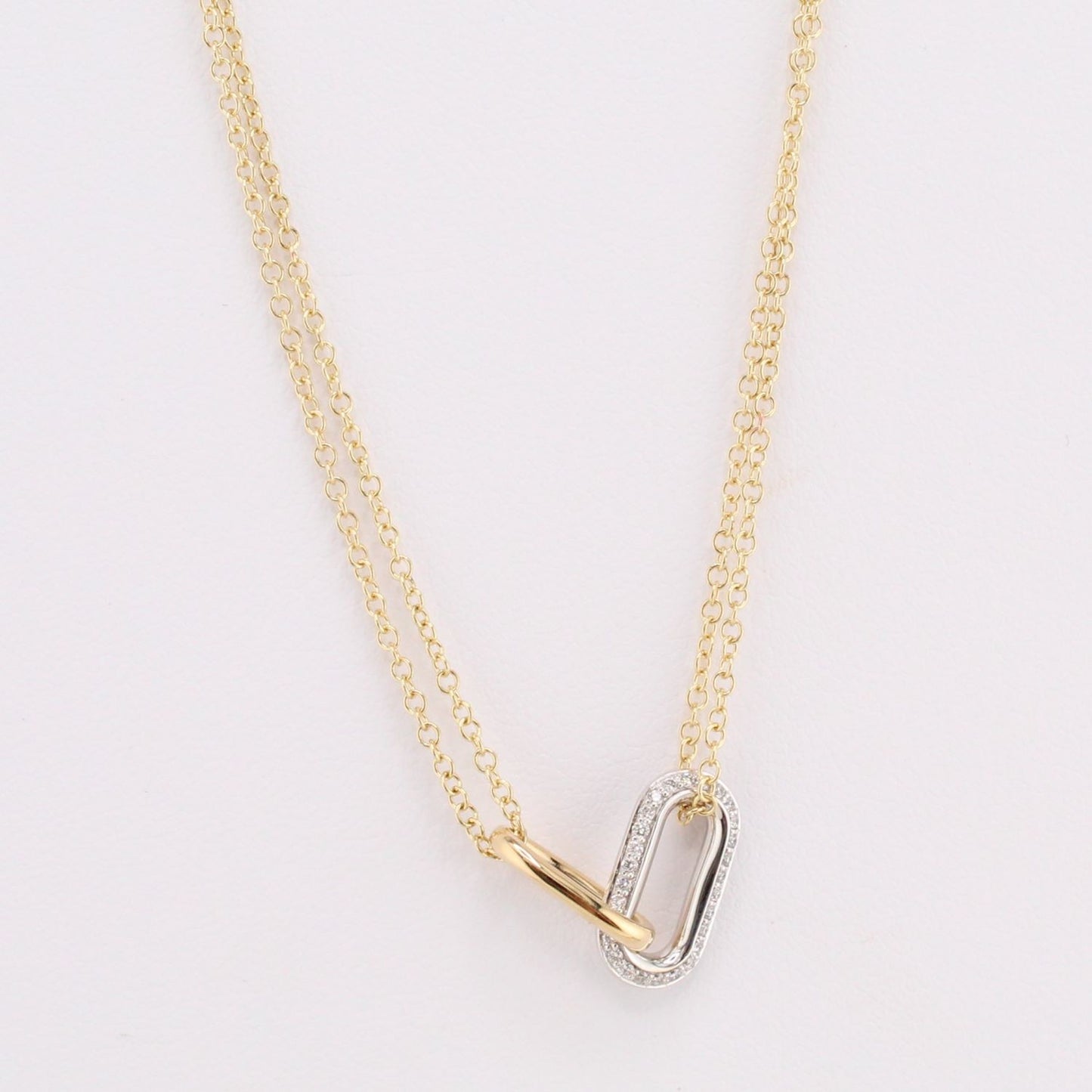 Two Tone Diamond Link Pendant
