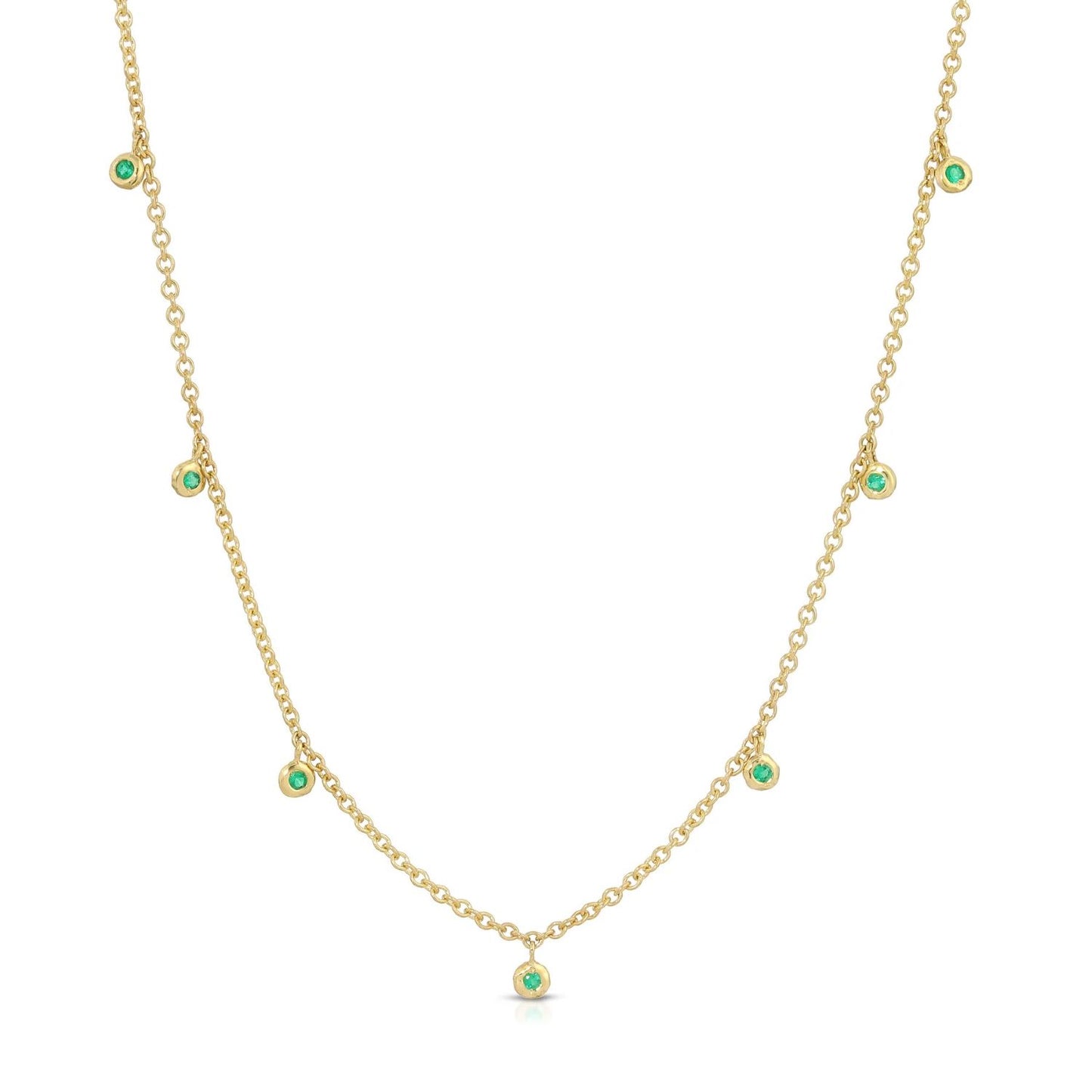 Nesting Gem Collection Emerald Dangle Station Necklace