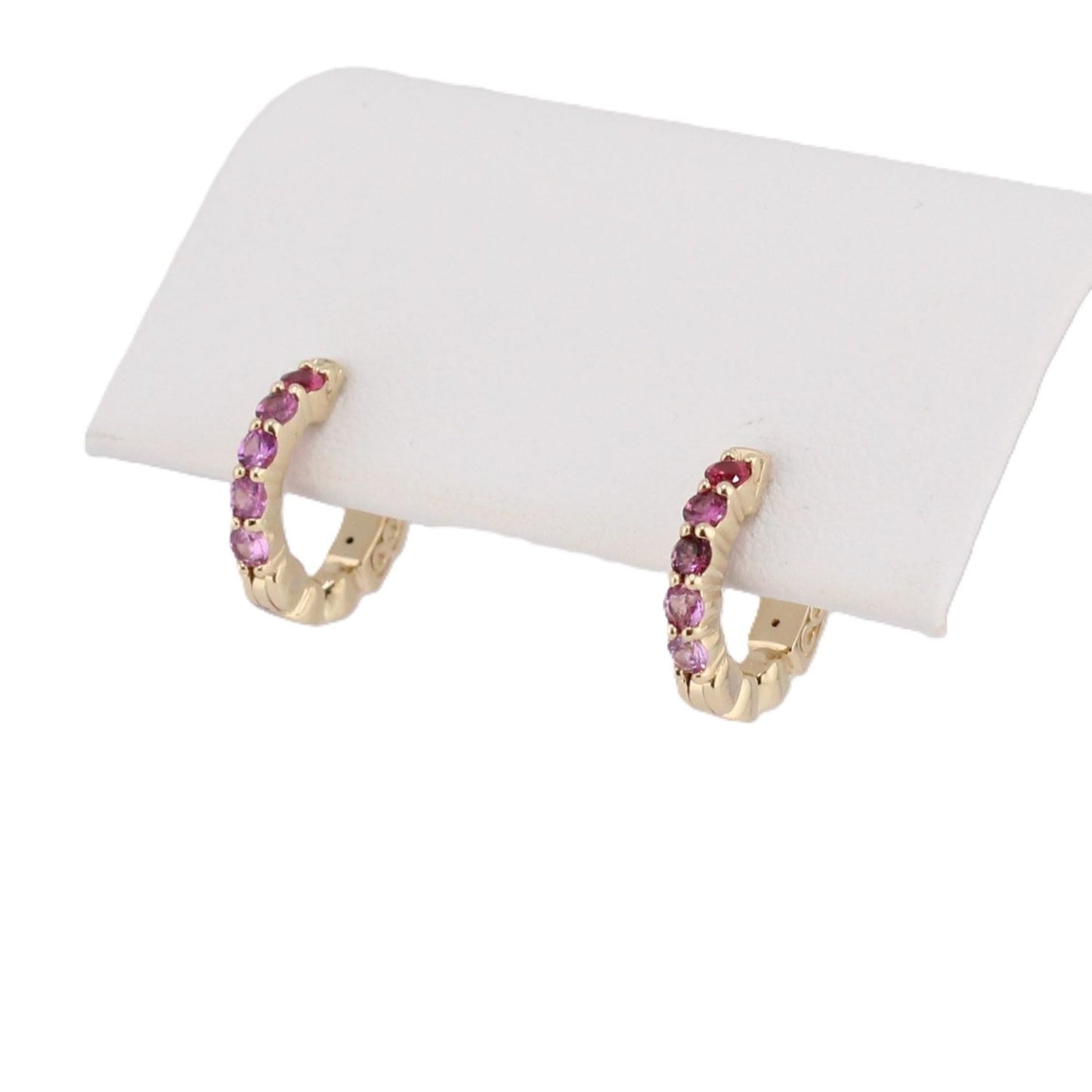Ombre Pink Sapphire Hoops
