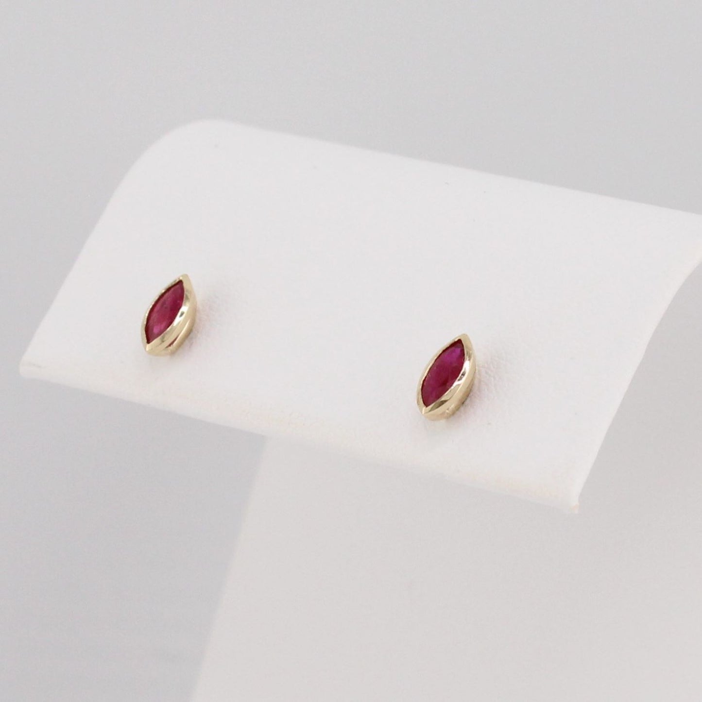 Marquise Cut Ruby Stud Earrings