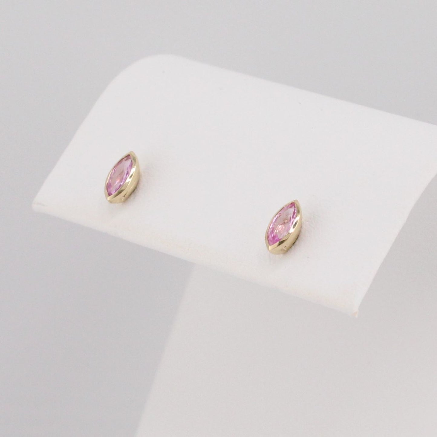 Marquise Cut Pink Sapphire Stud Earrings