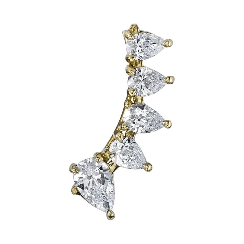 Pear Cut Diamond Floating Single Earring