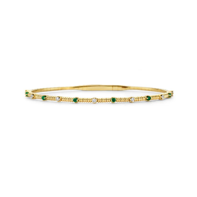 Emerald and Diamond Flexible Bracelet