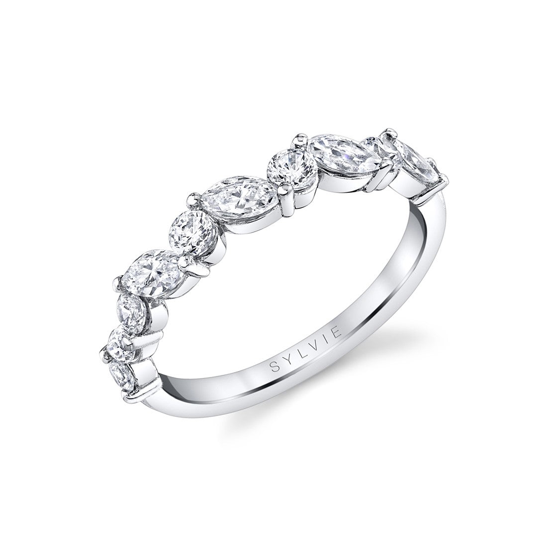 Alternating Marquise & Round Wedding Band