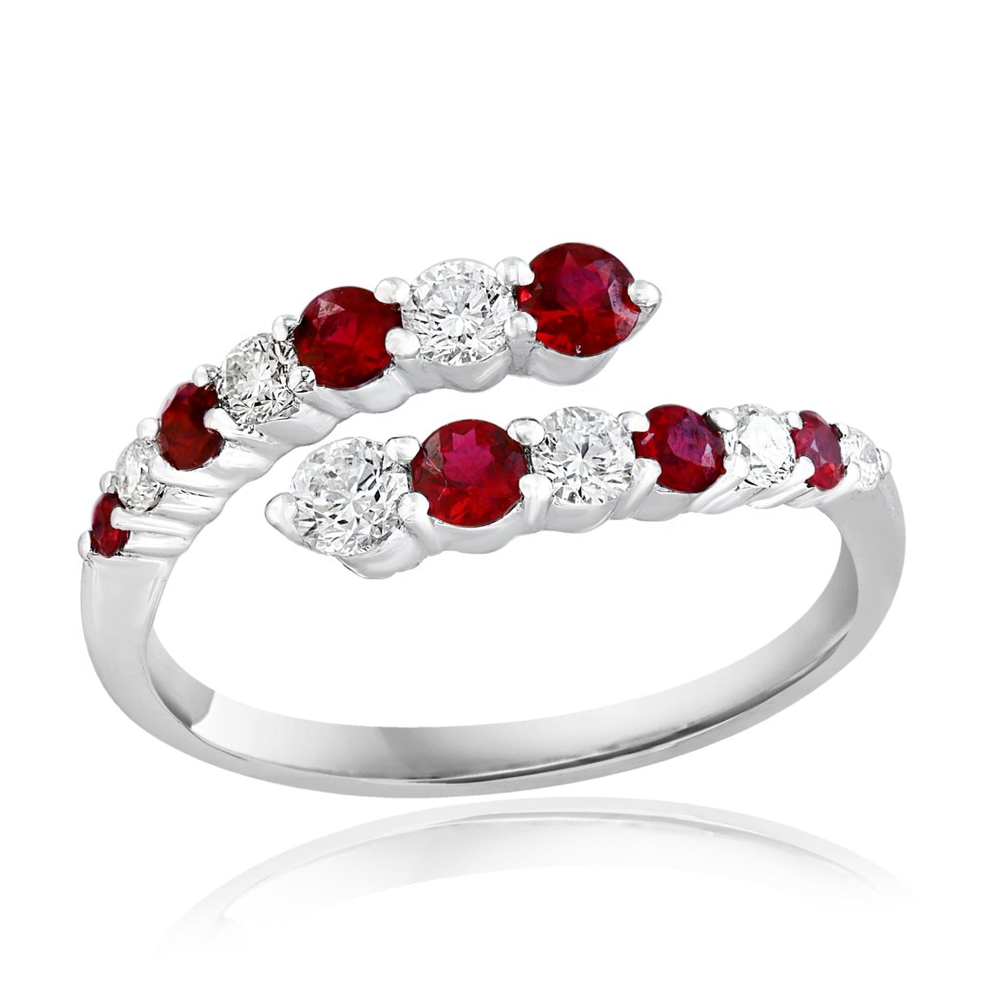 Ruby & Diamond Bypass Ring
