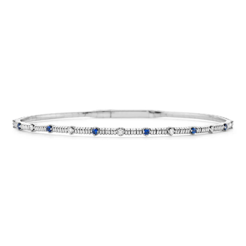Blue Sapphire and Diamond Flexible Bracelet