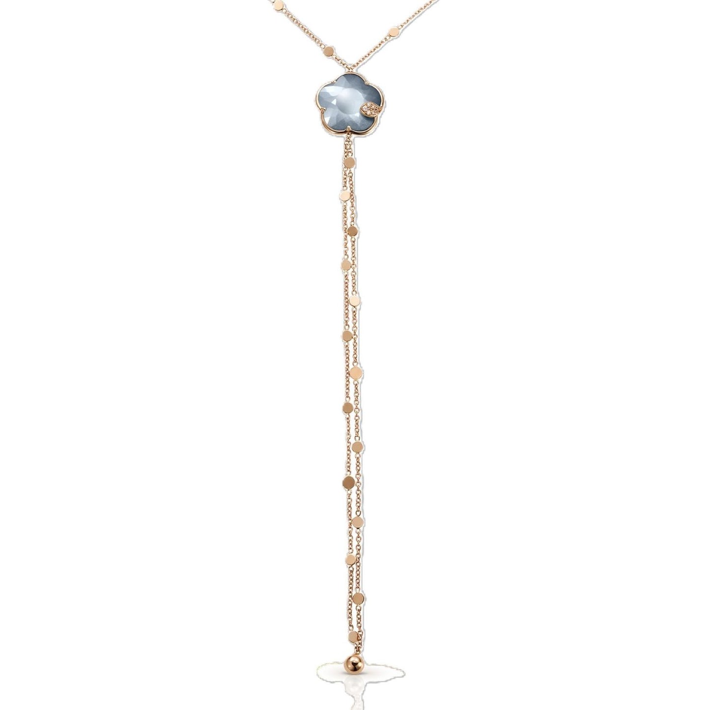 Ton Joli Collection Moonstone & Onyx Double Lariat Necklace