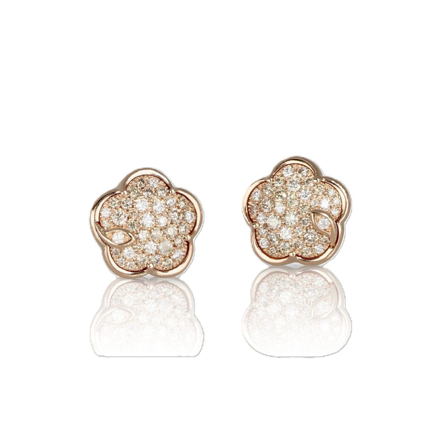 Petit Joli Collection Champagne and White Diamond Pave Earrings