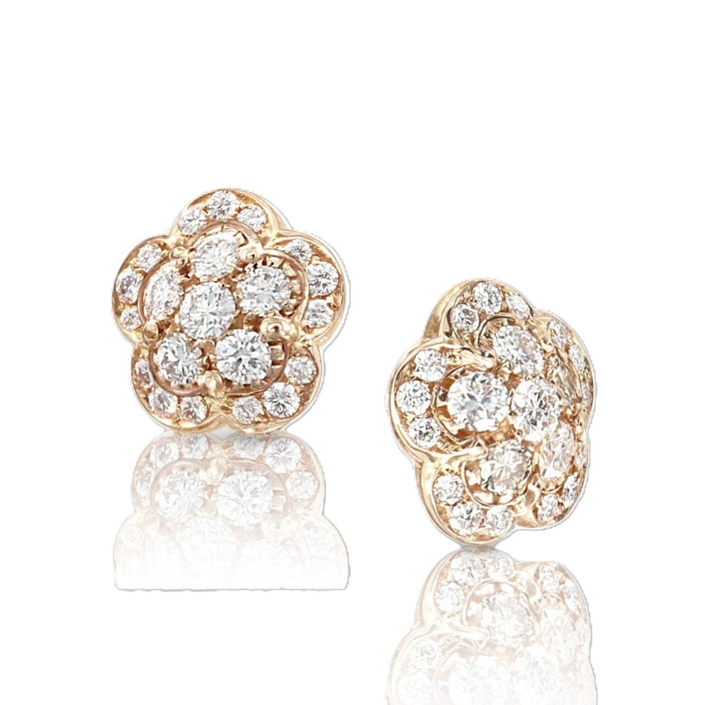 Figlia Dei Collection White and Champagne Diamond Earrings