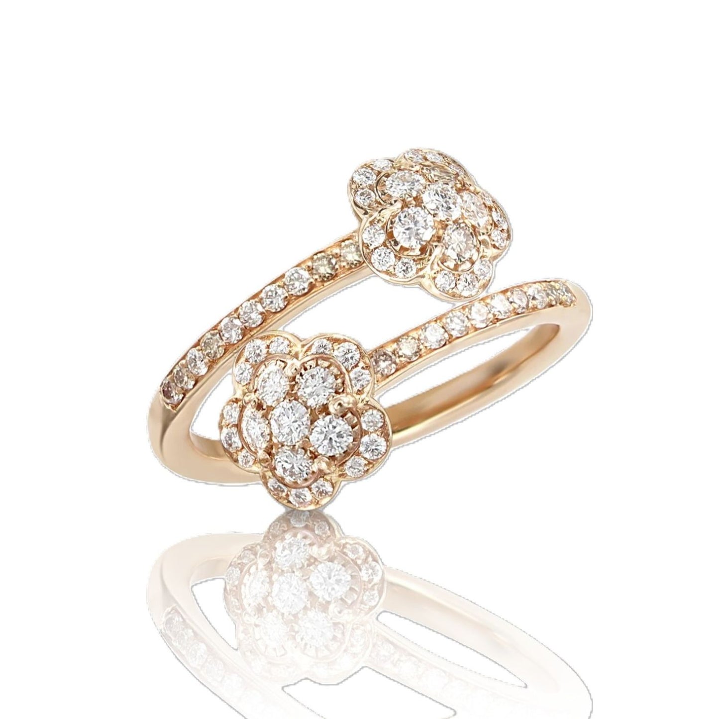 Figlia Dei Collection Diamond Flower Bypass Ring