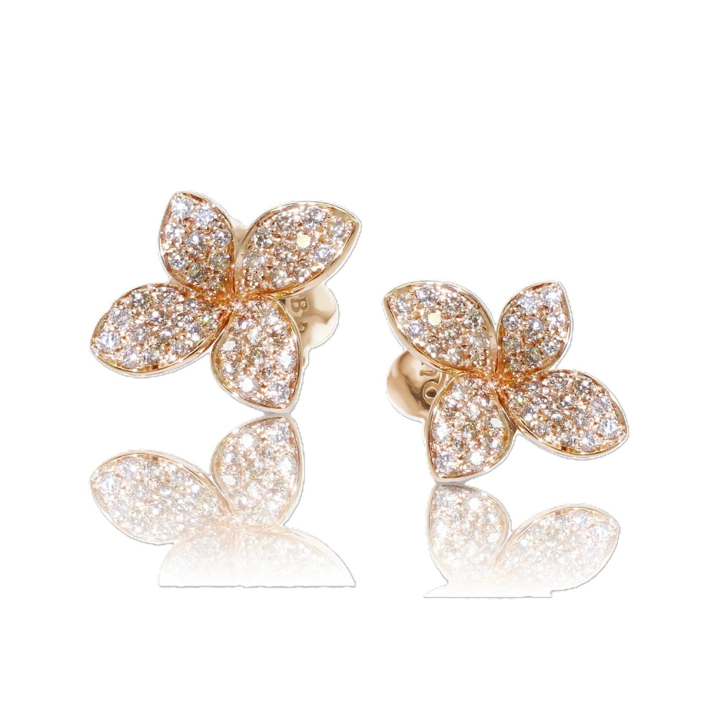 Petit Garden Collection Pave Diamond Flower Earrings