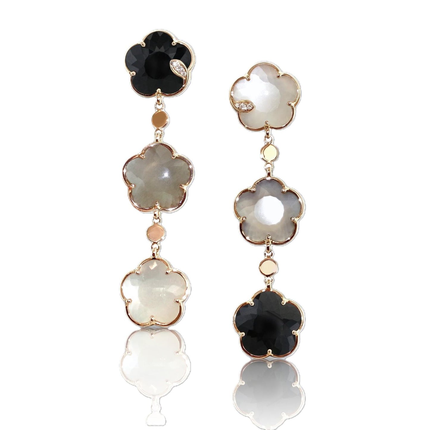 Petit Joli Collection Moonstone and Onyx Dangle Earrings