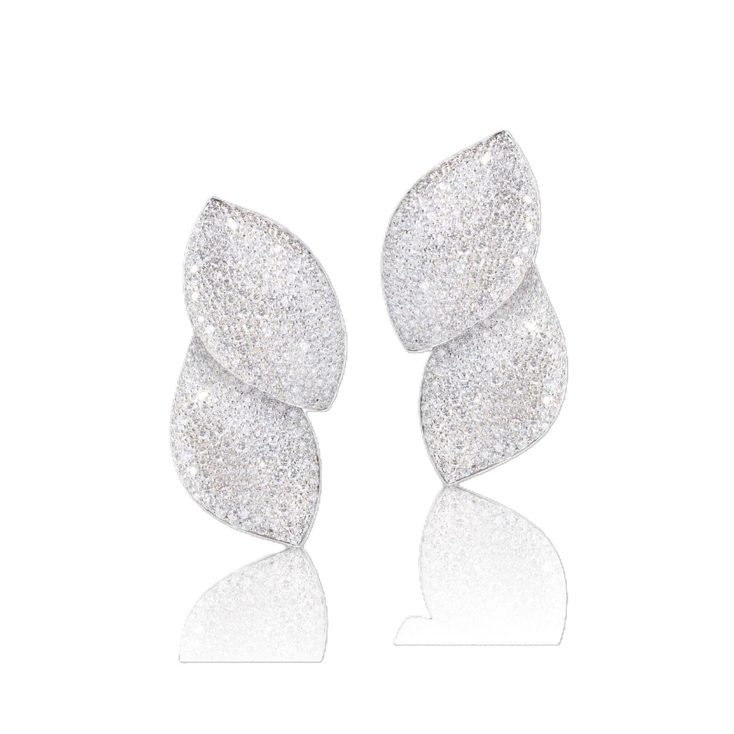 Alleluia Collection Diamond Double Leaf Earrings