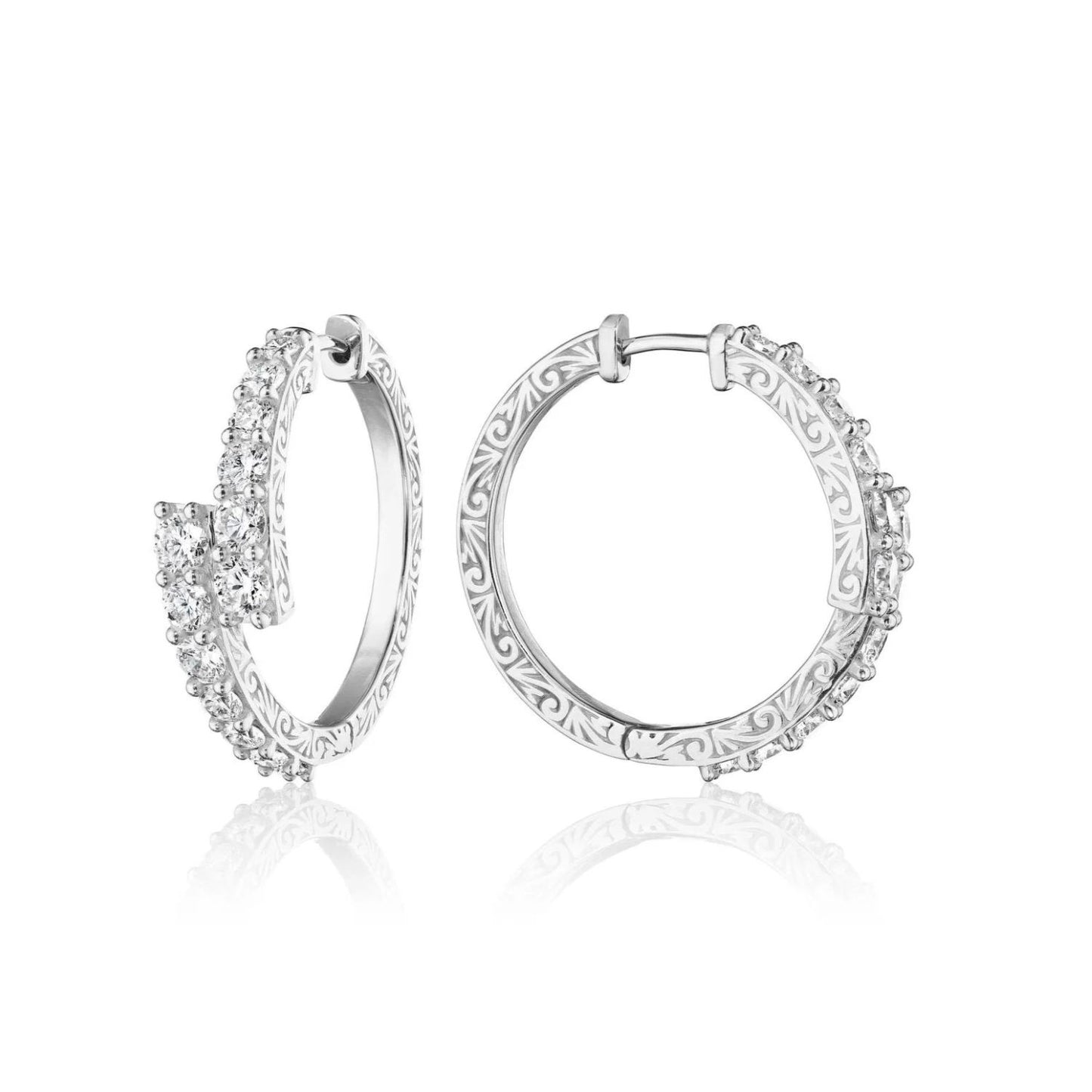 Embrace Collection Diamond Bypass Hoops