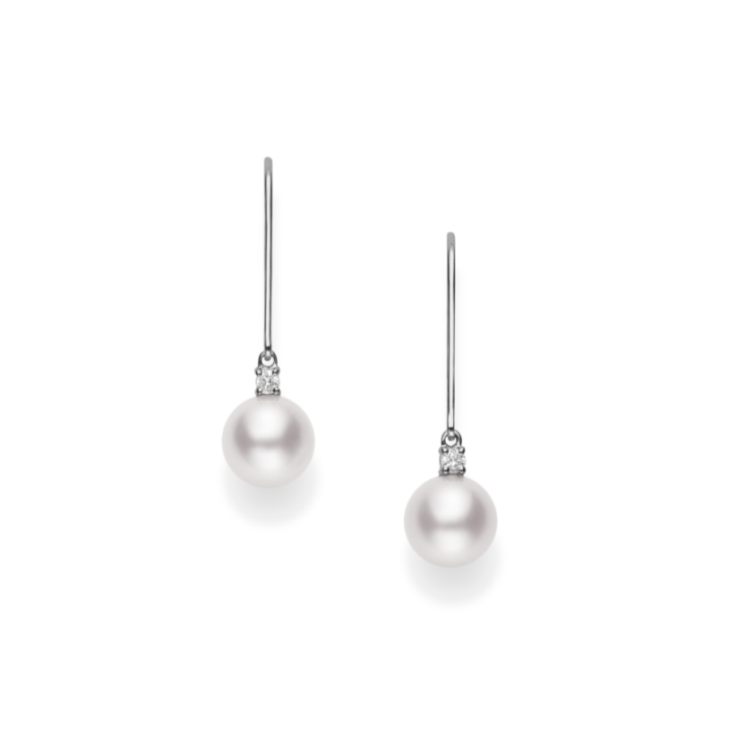 Classic Elegance Collection Akoya & Diamond Earrings
