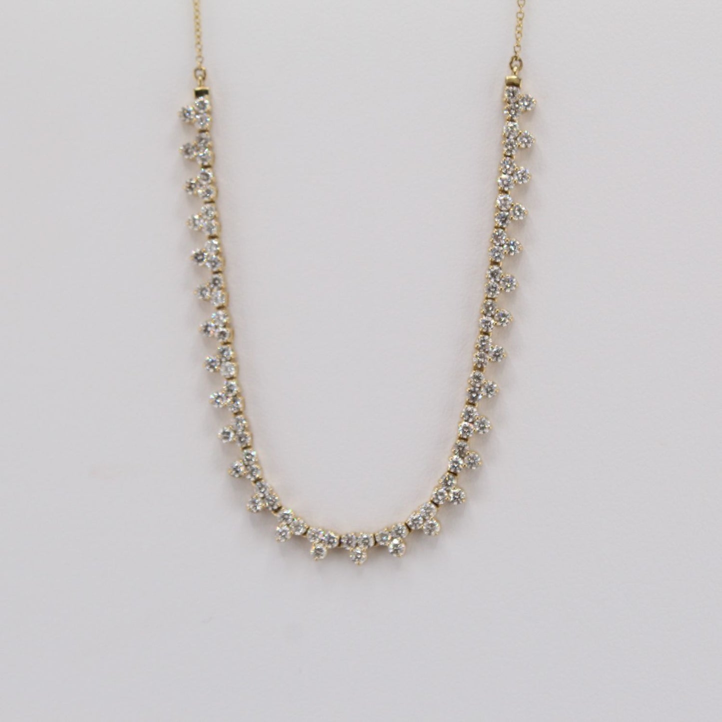 Tri Cluster Diamond Necklace