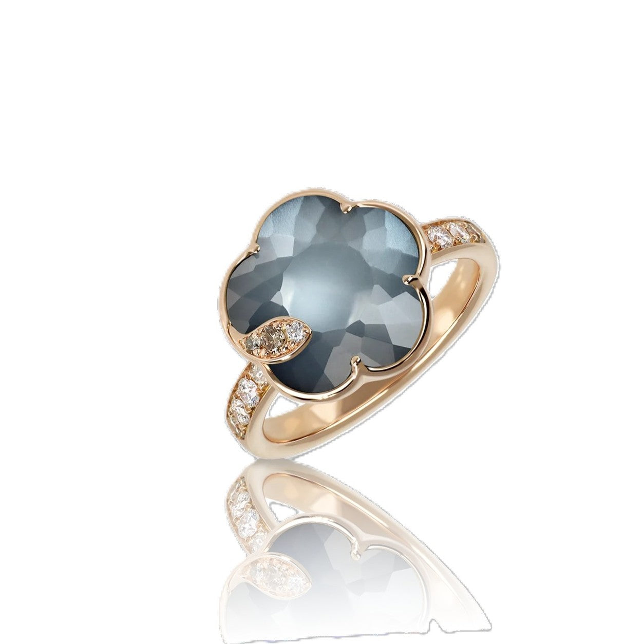 Petit Joli Collection Moonstone & Onyx Doublet Flower Ring