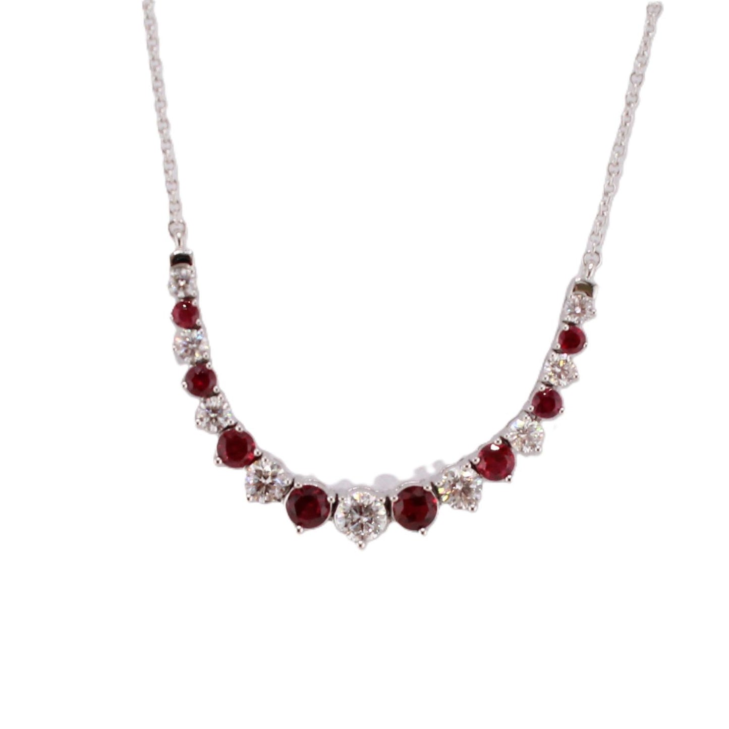 Ruby & Diamond Smile Necklace