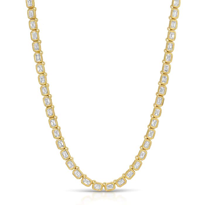 Nesting Gem Collection Emerald Cut Diamond Line Necklace