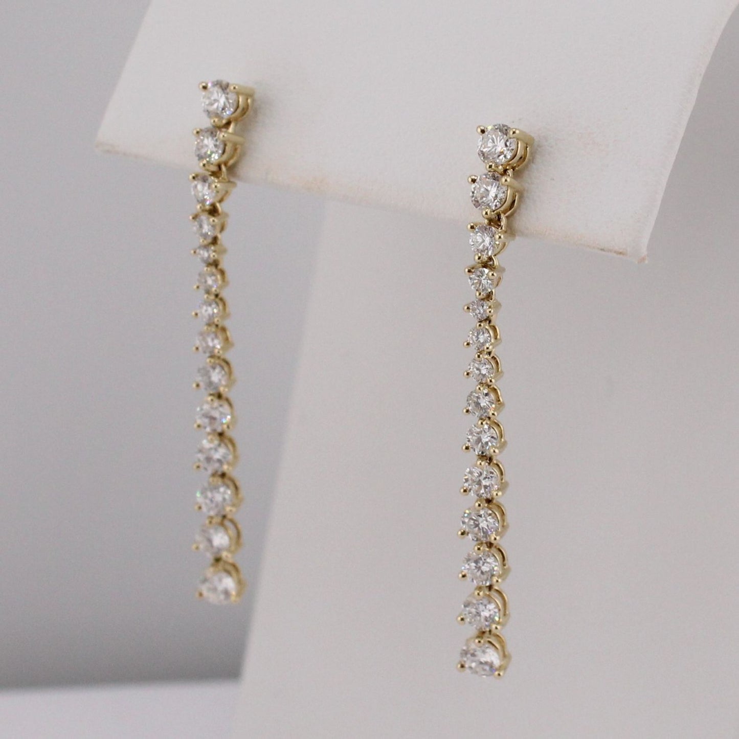 Graduated Diamond Drop Earrings