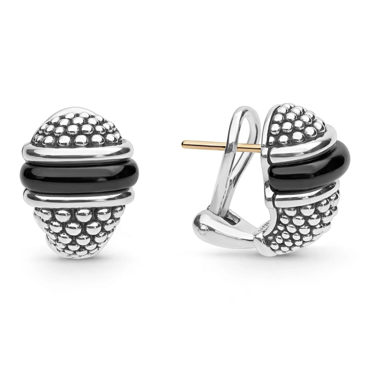 Black Caviar Ceramic Stud Earrings