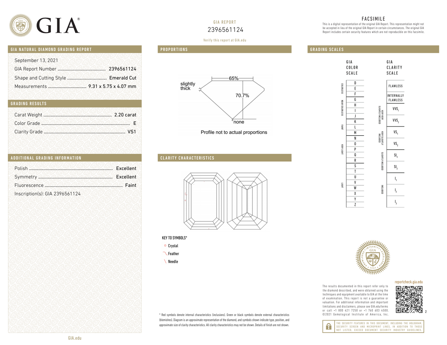 GIA Certified Emerald Cut Diamond with Blue Sapphire and Diamond Frame Ring