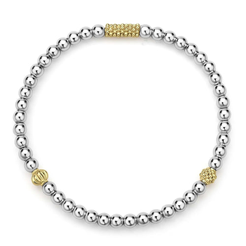 Caviar Icon Two-Tone Stretch Bracelet